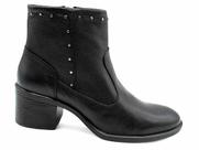 Bota Feminina Cano Curto de Couro Free Line LB1110 Salto Bloco Bota Feminina Cano Curto de Couro Free Line LB1110 Salto Bloco
