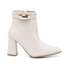 Bota Feminina Cano Curto Lesma Metalizada Salto Bloco Casual Bota Feminina Cano Curto Lesma Metalizada Salto Bloco Casual