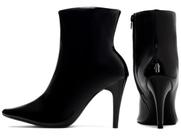 Bota Feminina Cano Curto Salto Alto Fino 9cm Verniz Preto EMILY ONLINE