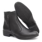 Bota Feminina Cano Curto Salto Baixo Couro Legítimo