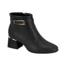 Bota Feminina Cano Curto Salto Bloco Detalhe Dourado Modare 7082.207 - Preto - 35