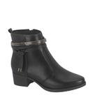 Bota Feminina Cano Curto Salto Grosso Brilho Moleca 5346103 - Preto - 34