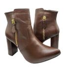 Bota Feminina Cano Curto Zíper Lateral Salto Alto Arara Brasil 8633