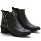 Bota Feminina Cano Curto Zíper Salto Baixo Casual Moderna Bota Feminina Cano Curto Zíper Salto Baixo Casual Moderna