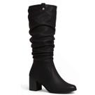 Bota Feminina Cano Longo Couro Franzido Bottero