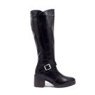 Bota Feminina Cano Longo Mooncity Montaria Salto Grosso 73205 Preto