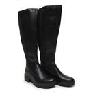 Bota Feminina Cano Longo Tratorada Preta Cano Alto Longo