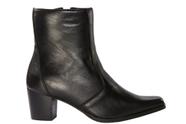 Bota Feminina Cano Médio Couro Preto - Cód 40000