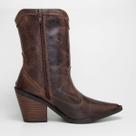 Bota Feminina Cano Médio em Couro Legítimo com Zíper Lateral - Confortável Tamanho:35Cor:Café Bota Feminina Cano Médio em Couro Legítimo com Zíper Lateral - Confortável Tamanho:35Cor:Café