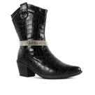 Bota Feminina Cano Medio em Croco Com Enfeite A12.42