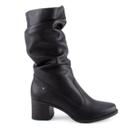 Bota Feminina Cano Médio Franzido Moda Mississipi - Preto