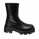 Bota Feminina Cano Médio Tratorada Preta Plataforma Casual Conforto Cor:PretoTamanho:37