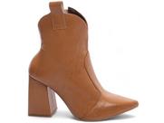 Bota Feminina Caramelo Elegante com Fivela Salto Conforto