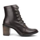 Bota Feminina Casual Coturno Couro Cano Curto Salto Médio