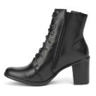 Bota Feminina Casual Coturno Couro Cano Curto Salto Médio