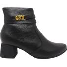 Bota Feminina Casual Dia a Dia Passeio Cano Baixo Salto Bloco Em Couro Ultra Conforto Usaflex Ap04003