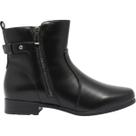Bota Feminina Casual Dia a Dia Passeio Trabalho com Zíper Cano Baixo e Salto Baixo Conforto Mooncity 72325