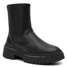 Bota Feminina Chelsea Tratorada Brilho Lisa Moderna