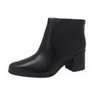 Bota Feminina Conforto Salto Médio Cano Baixo Couro Bottero