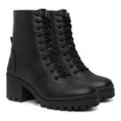 Bota Feminina Coturno Cadarço Cano Médio Tratorada Moda