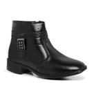 Bota Feminina Coturno Cano Curto Zíper Fivela Lateral Bota Feminina Coturno Cano Curto Zíper Fivela Lateral