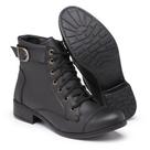 Bota Feminina Coturno Salto Baixo Cano Curto Casual Tendência