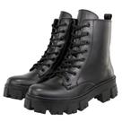 Bota Feminina Coturno Tratorado Legitimo Zíper Lateral