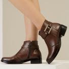Bota Feminina Country Casual Montaria Cano Baixo Coturno Coturno Elegante Western Fivela Confortável