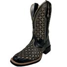 Bota Feminina Country Texana Preta Brilho Dourado Nashville