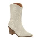Bota Feminina Country Vizzano West Texana Bico Fino 3113101 Cor:Branco OffTamanho:39