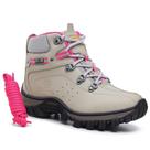 Bota Feminina Couro Aventura Trilha Cano Baixo Confortável