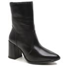 Bota Feminina Couro Bico Fino Salto Bloco Zíper Conforto Cor:PretoTamanho:36 Bota Feminina Couro Bico Fino Salto Bloco Zíper Conforto Cor:PretoTamanho:36