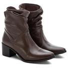 Bota Feminina Couro Cano Baixo Bico Fino Conforto Casual
