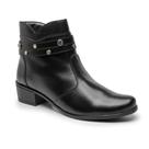 Bota Feminina Couro Cano Curto Botinha Casual Confortável Moderna Versátil Salto Bloco