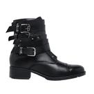 Bota Feminina Couro Cano Curto forrada tecido Fivelas 188