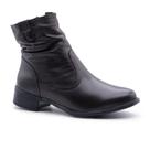 Bota Feminina Couro Cano Curto Zíper Lateral Casual Moderna