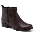 Bota Feminina Couro Casual Leve Zíper Dia a Dia Conforto