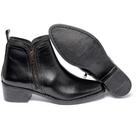 Bota Feminina Couro Lançamento Cano Curto Com Ziper Linha Premium Cor Preto