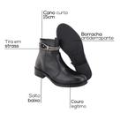 Bota Feminina Couro Legitimo Cano Curto Sola Salto Baixo Strass Ziper Preto Café Bota Feminina Couro Legitimo Cano Curto Sola Salto Baixo Strass Ziper Preto Café