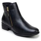 Bota Feminina Couro Zíper Macia Confortável Leve Chique Bota Casual
