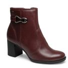 Bota Feminina Dakota D2193 Cano Curto Marrom Pinhão Ankle Boot Confortável Bota Original Inverno Cor:VinhoTamanho:39G
