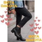 bota feminina Dakota em couro casual salto medio preta medley Cor:Pretotamanho:37