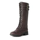 Bota Feminina de Combate Cano Alto DREAM PAIRS Marrom Tamanho 9