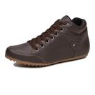 Bota Feminina de Couro Cano curto salto baixo cor café