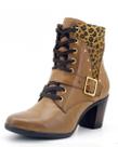 Bota Feminina de couro cano medio forrada 9066 whisky