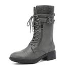 Bota Feminina Dream Pairs Cano Médio com Cadarço Inverno Cinza 37 Bota Feminina Dream Pairs Cano Médio com Cadarço Inverno Cinza 37