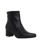 Bota Feminina Em Couro Cano Curto Salto Baixo Ramarim2657101 - Preto - 34