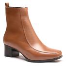 Bota Feminina em Couro Fabiana Bico Quadrado Salto 4,5cm