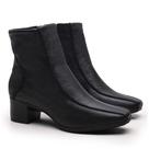 Bota Feminina Em Couro LegÍtimo - Luciana - Preto - Salto 4.5cm