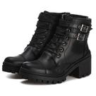 Bota Feminina Em Couro Sola Alta Detalhe em Fivela Zíper Confortavel Pettinari Original